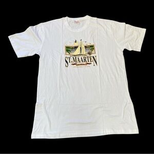 St. Maarten White Graphic T-Shirt